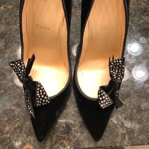 Christian Louboutin black suede pumps